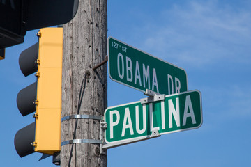 Intersection of Obama Drive and Paulina Street in Calumet Park,  Illinois
