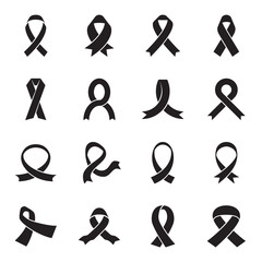 Awareness ribbon icons. Vector illustration
