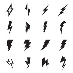 Lightning bolt icon. Vector illustration - obrazy, fototapety, plakaty