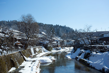 Obraz premium Takayama is a town located in the Japan Alps area. Founded about 300 years ago, Takayama is known as Little Kyoto, and voted as the most beautiful old town in Japan.