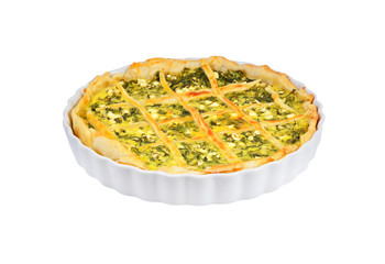 Pie with cheese and herbs