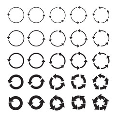 set of black circle vector arrows