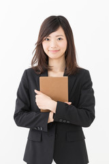 portrait of asian businesswoman isolated on white background