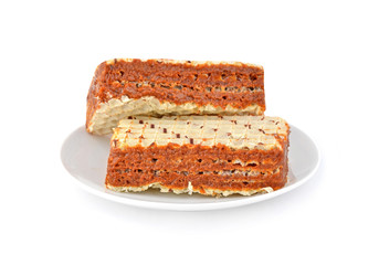 Waffle cake with condensed milk