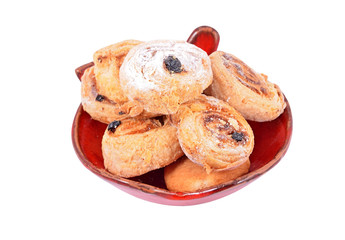 Homemade cookie roll with raisins