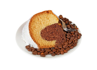 Biscuit cake on coffee seed