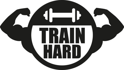 Train hard muscle bodybuilding - obrazy, fototapety, plakaty
