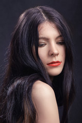 Fototapeta premium long black hair