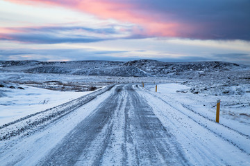 Gravel road in winter - Powered by Adobe