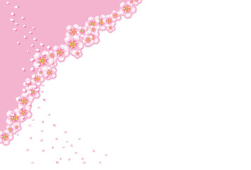 桜（はがきテンプレート,横書き,左上に桜を配置）