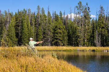 Fly-fisherman in Grand Teton National Park