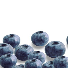 blueberries on white background
