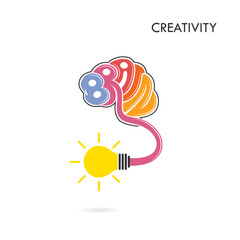 Creative brain abstract vector logo design template. 