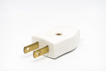 isolated 2 flat pins plug