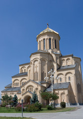 Fototapeta na wymiar The Holy Trinity Cathedral of Tbilisi. This is the main Cathedral of the Georgian Orthodox Church located in Tbilisi, the capital of Georgia