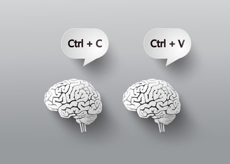 Copy & Paste Brain Humor Concept