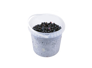 Blueberry in plastic bucket
