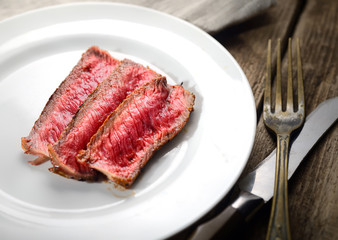 Rare steak medium