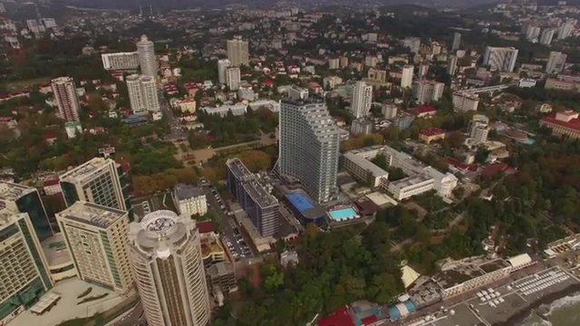 summer day sochi city aerial panoramic view hd russia