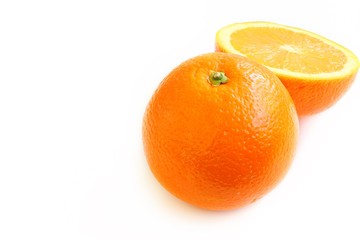 Navel Orange on White Backgtound