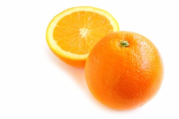 Fototapeta na wymiar Navel Orange on White Background