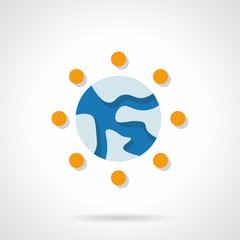 Globalization flat color design vector icon