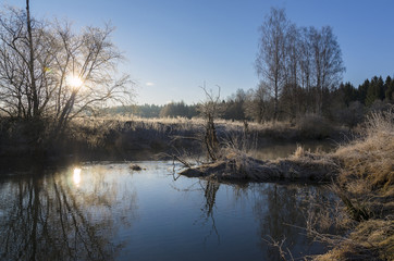 Spring landscape with river