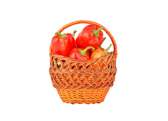 Red pepper in a wattled basket