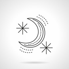 Crescent flat line design vector icon