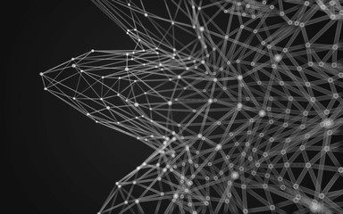 Abstract polygonal space low poly dark background