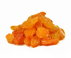 Dried raisins isolated on white background