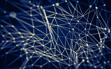 Abstract polygonal space low poly dark background