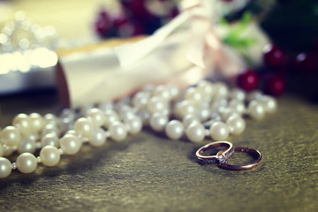 toned wedding ring background invitation
