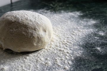 Fototapeta na wymiar dough knead flour