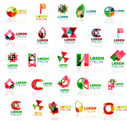 Obraz premium Collection of colorful abstract origami logos