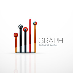 Abstract logo idea, linear chart or graph  business icon. Creative vector logotype design template