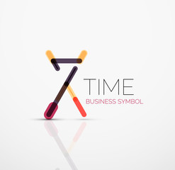 Vector abstract logo idea, time concept or clock business icon. Creative logotype design template