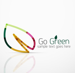 Obraz premium Vector abstract logo idea, eco leaf, nature plant, green concept business icon. Creative logotype design template