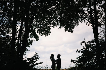 silhouette of a loving couple