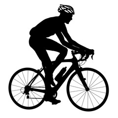 Obraz na płótnie Canvas Silhouette of a cyclist male. vector illustration.