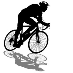 Naklejka na ściany i meble Silhouette of a cyclist male. vector illustration.