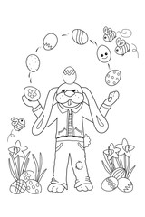 Jonglierhase (Malvorlage)