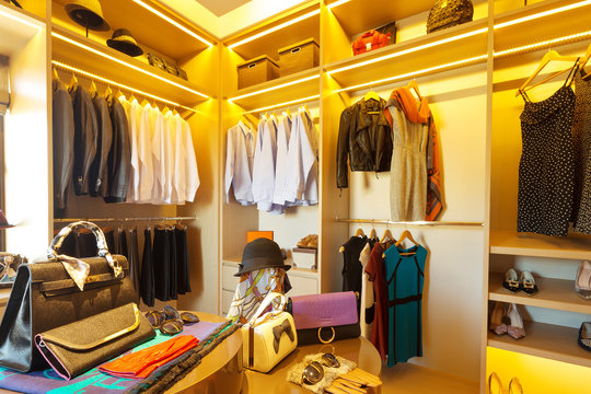 Interior Of Modern Luxury Wardrobe