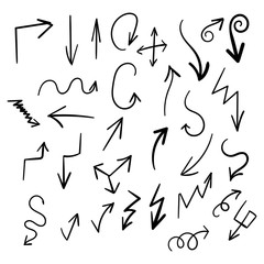 Arrows Hand Drawn Set Isolated