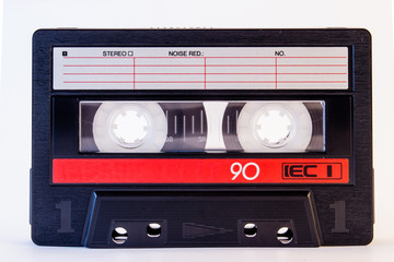 Cassette Tape. Retro audio cassette isolated on white background.