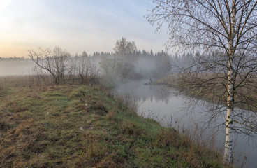 Fototapeta premium Spring landscape with river