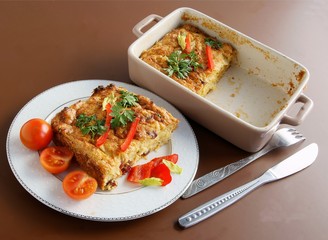cabbage with mushrooms au gratin
