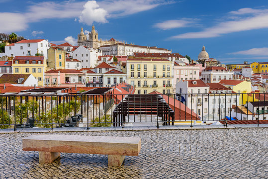 Lisbon Cityscape - Traditional Architecture, Alfama District, Lisbon, Portugal.