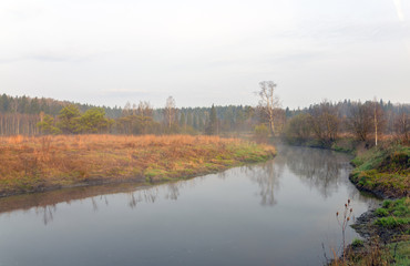 Fototapeta premium Spring landscape with river