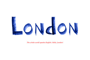 inscription London in grunge style